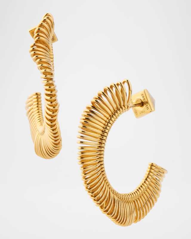 Guitar 18K Yellow Gold Round Earrings